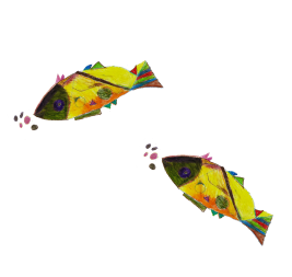 Crayon fish swimming