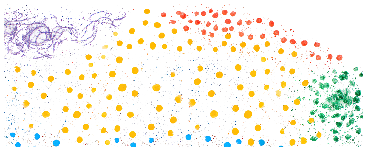 Colorful paint dots sky